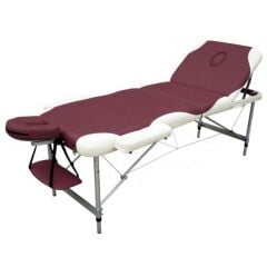 Metal 3 Parça Masaj Masası Bordo-Krem