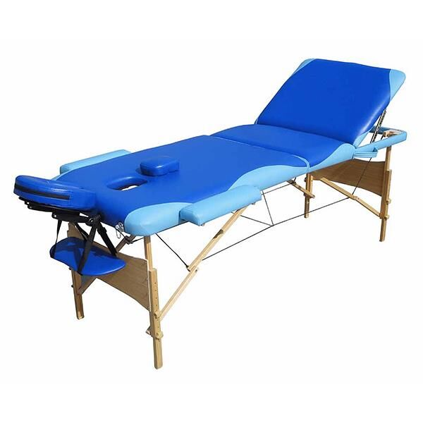 Ahşap 3 Parça Masaj Masası Lacivert- Mavi