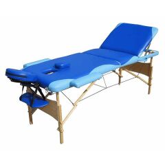 Ahşap 3 Parça Masaj Masası Lacivert- Mavi