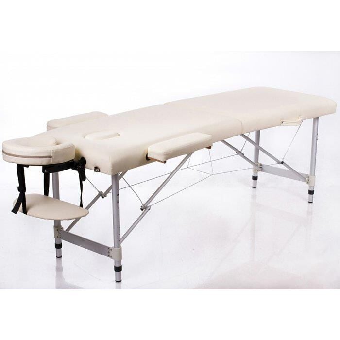 Metal 2 Parça Katlanabilir Masaj Masası Krem