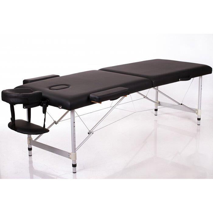 Metal 2 Parçalı Katlanabilir Masaj Masası Siyah