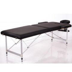 Metal 2 Parçalı Katlanabilir Masaj Masası Siyah