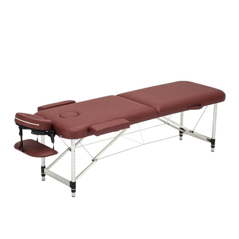 Metal 2 Parça Katlanabilir Masaj Masası Bordo