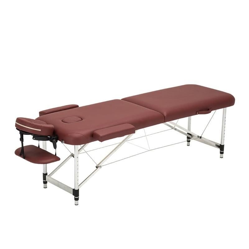 Metal 2 Parça Katlanabilir Masaj Masası Bordo