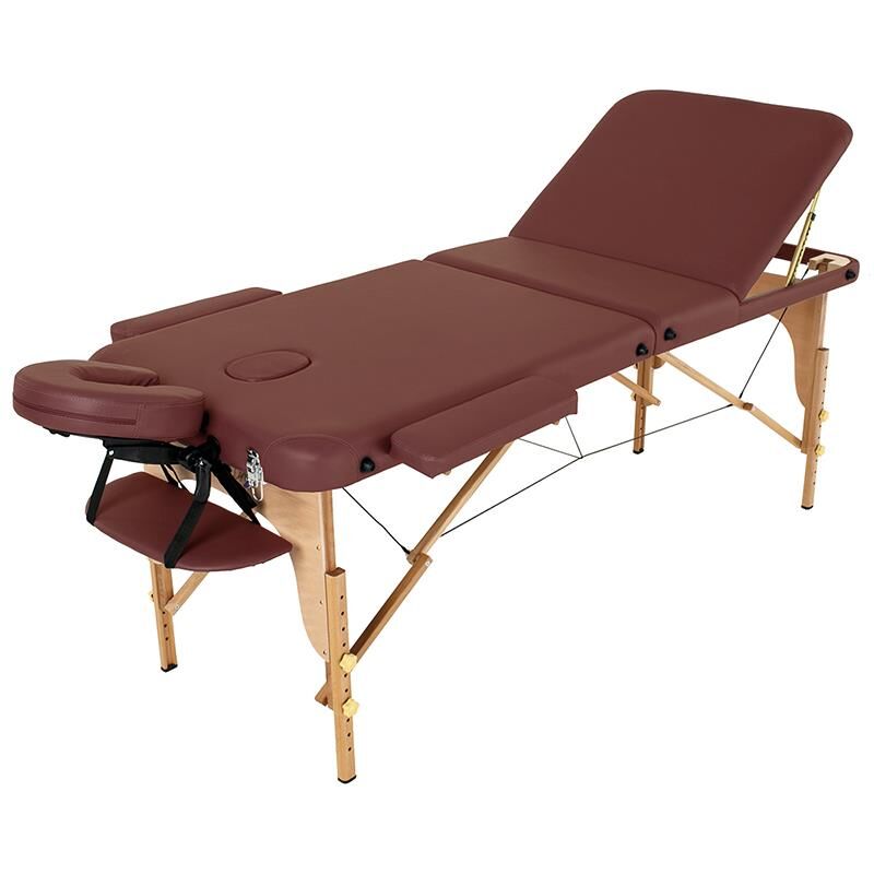 Ahşap 3 Parça Masaj Masası Bordo