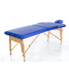 Ahşap 2 Parça Katlanabiir Masaj Masası Mavi