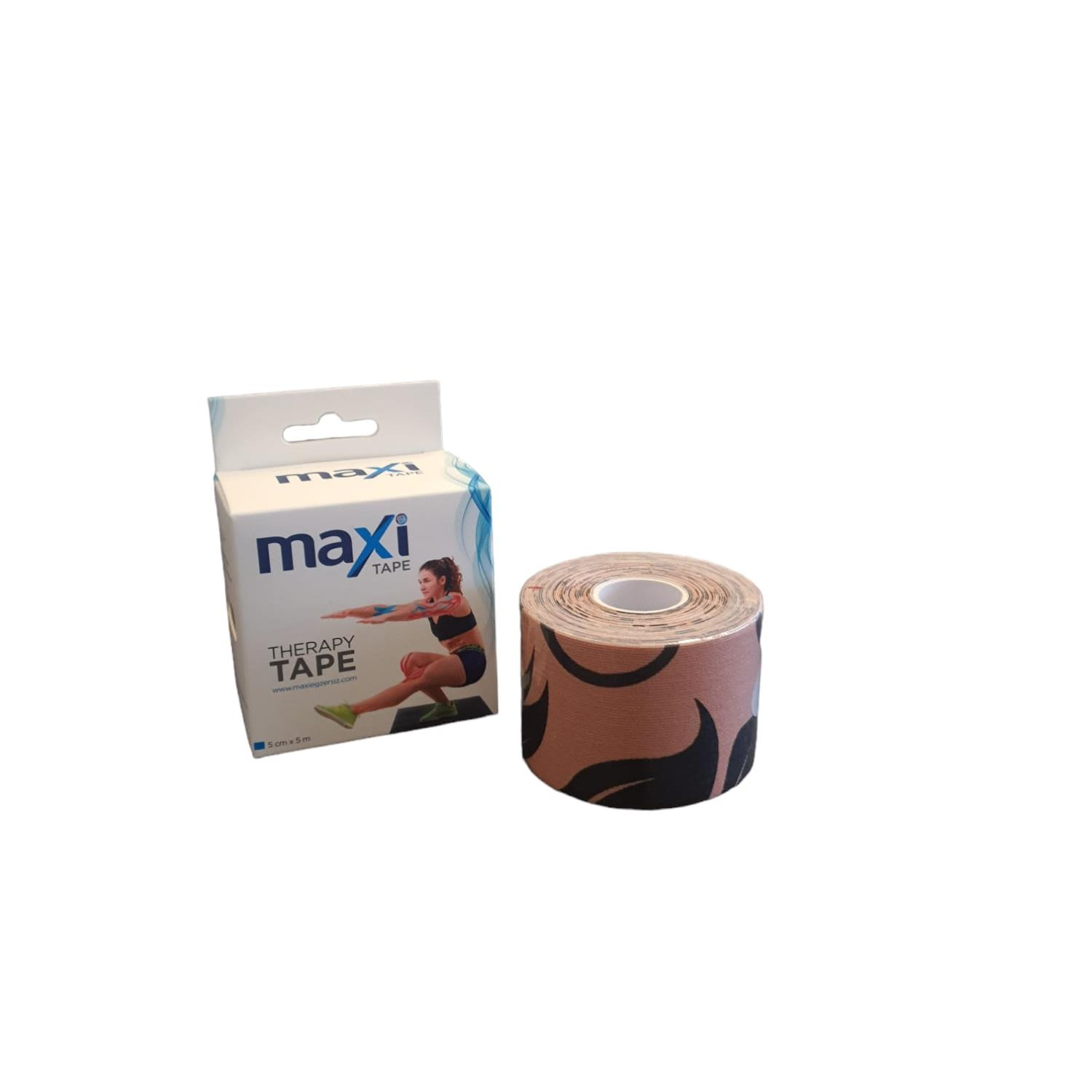 Maxi Desenli Kinesiotape Bej Renk
