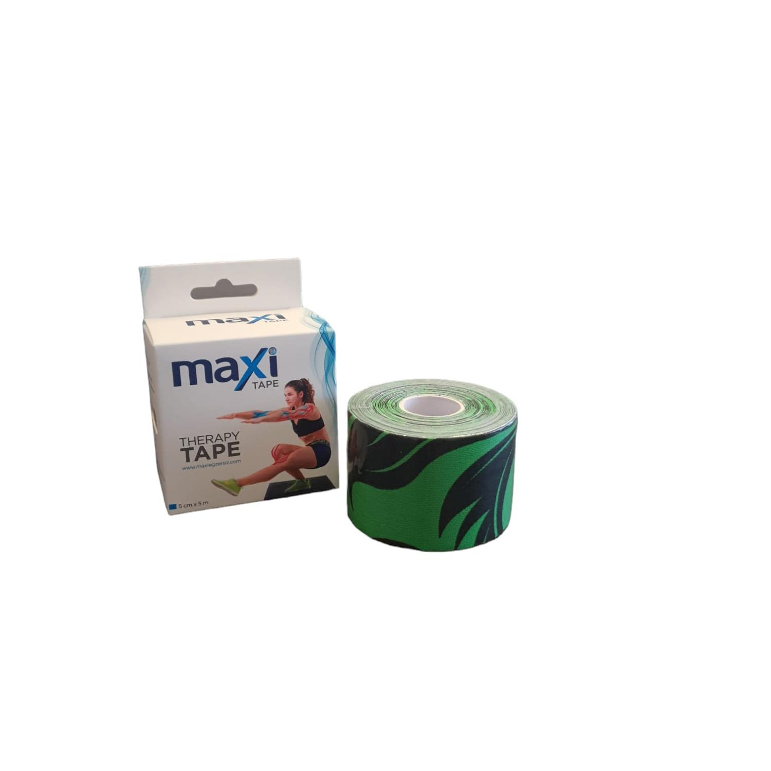 Maxi Desenli Kinesiotape Yeşil Renk