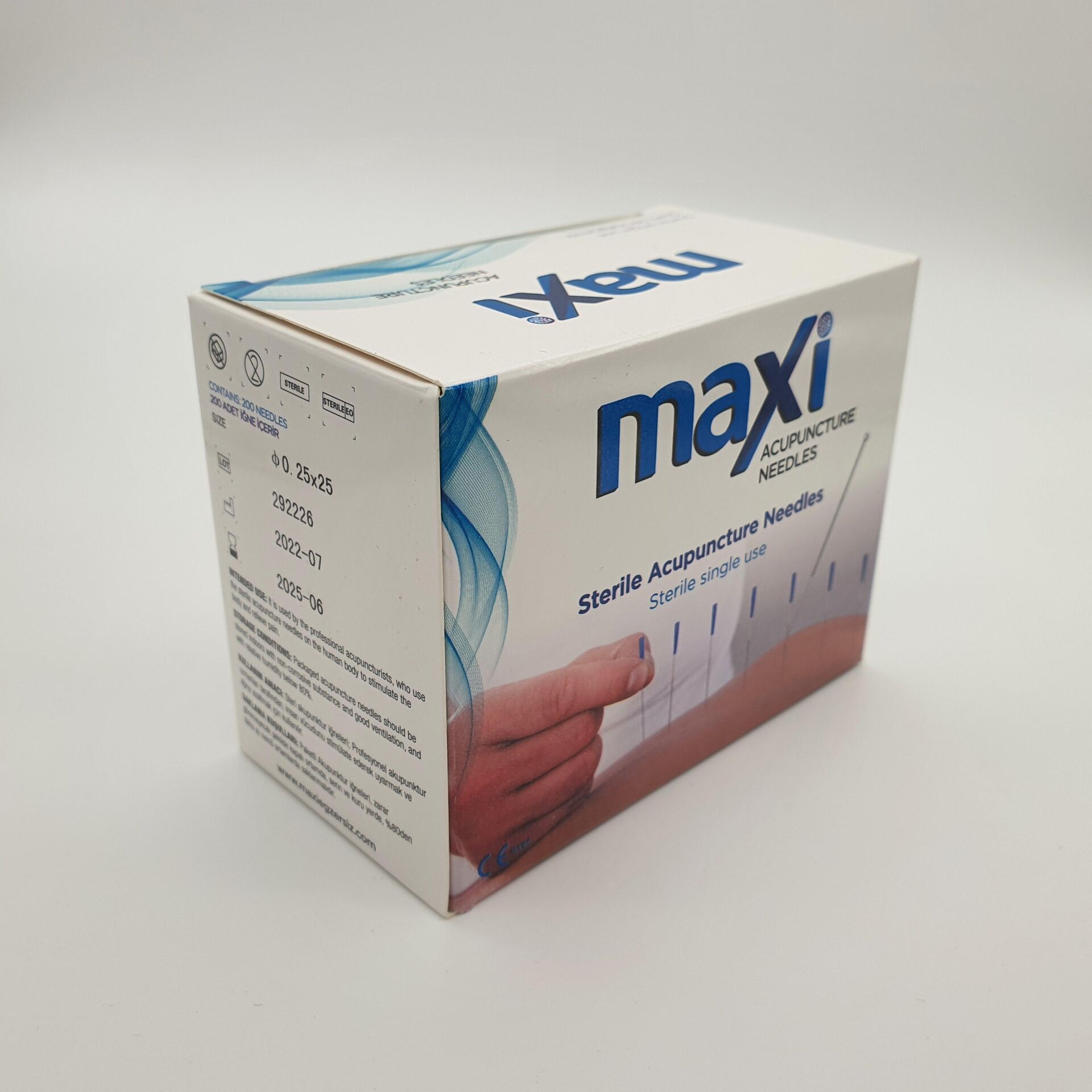 Maxi Akupunktur İğnesi Tek Tüplü 200 adet 0.25*25 mm